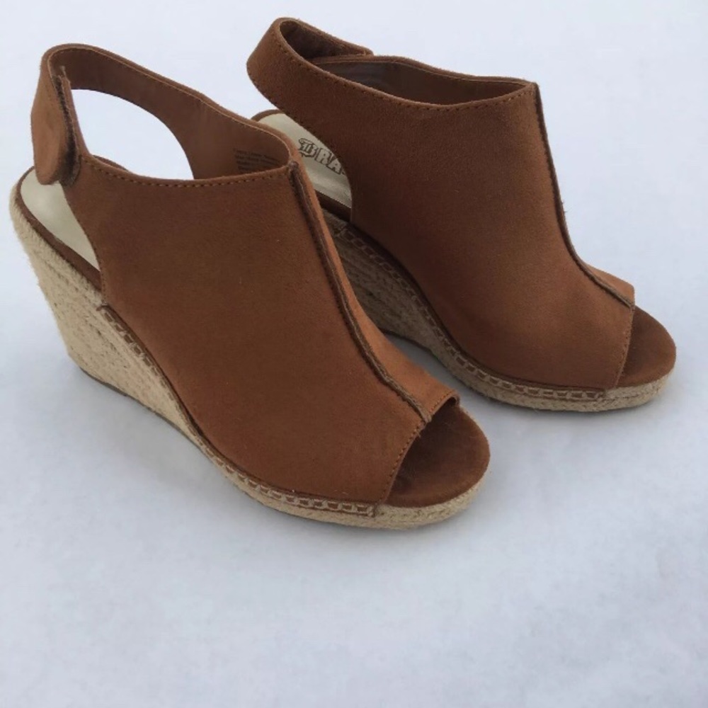 Brown suede wedges
